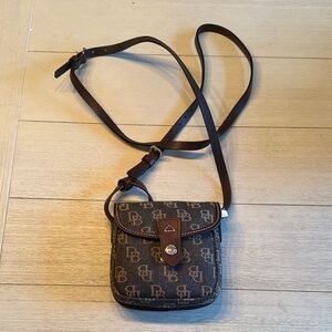 NWT Dooney & Burke Crossbody Denim and Leather Crossbody Purse